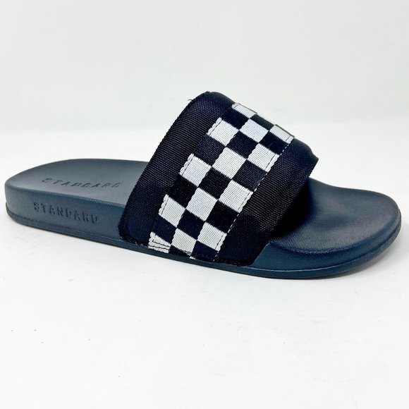 STNDRD Other - STNDRD Standard Los Angeles Monaco Checkerboard Black White Mens Slides